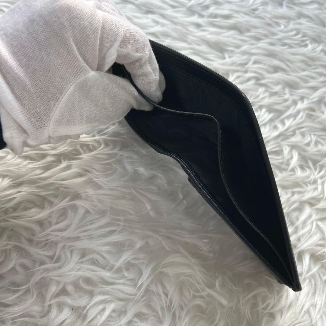 GUCCI グッチ 二つ折り財布 黒 レザー アニマリエ ゴールド金具 小銭入れ