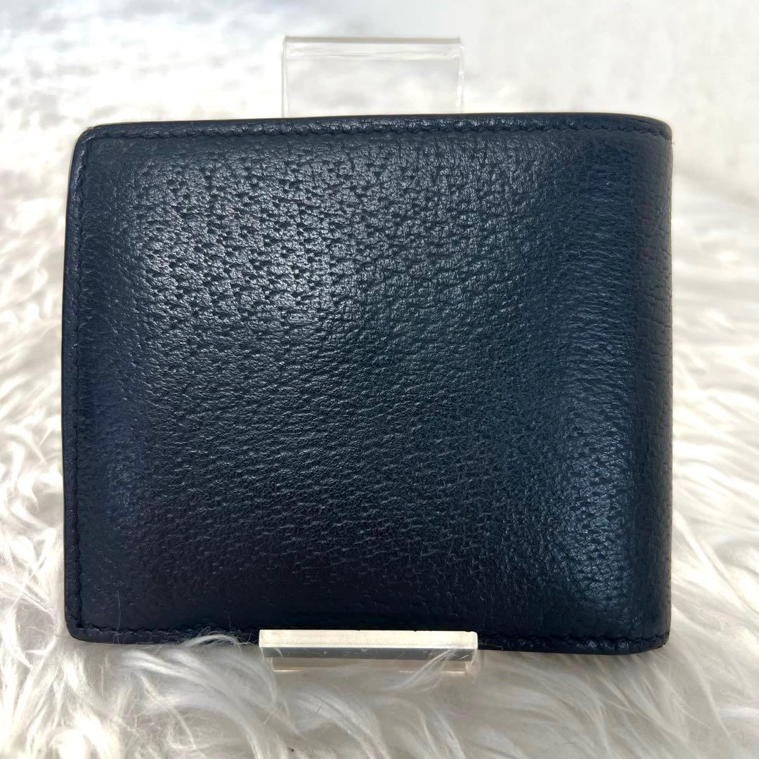 GUCCI グッチ 二つ折り財布 黒 レザー アニマリエ ゴールド金具 小銭入れ