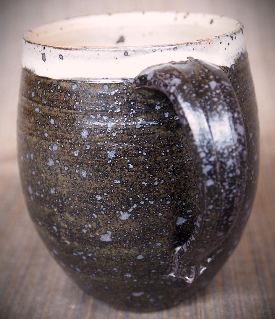 新作★中里太亀【師＆父：中里隆】唐津粉引黒マグカップA