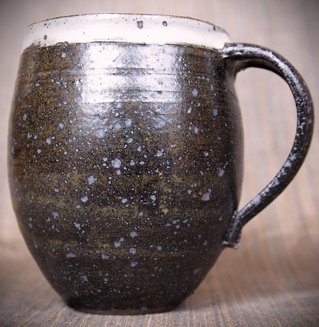 新作★中里太亀【師＆父：中里隆】唐津粉引黒マグカップA