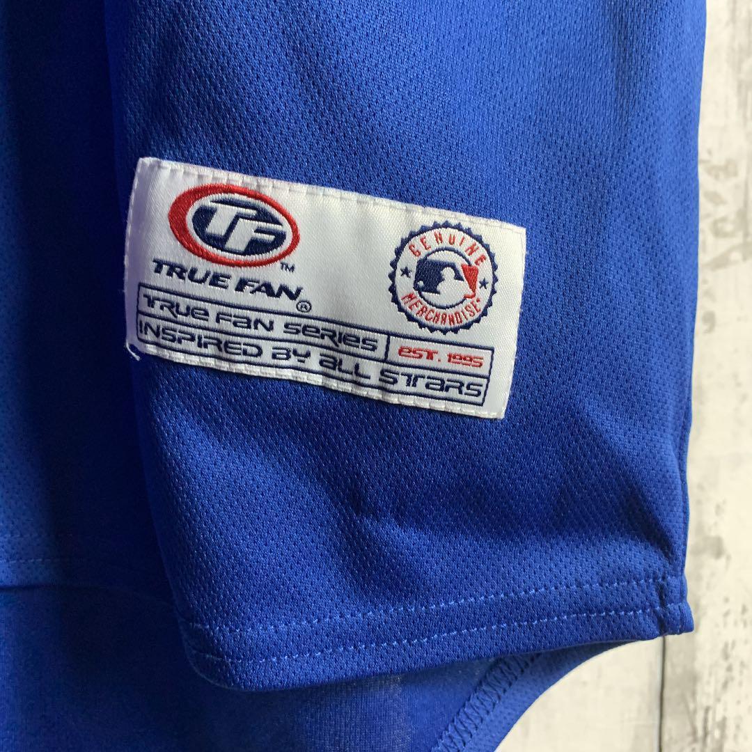 【MLB】古着 メンズ 青 野球 ベースボールシャツ シカゴカブス ★ストリート