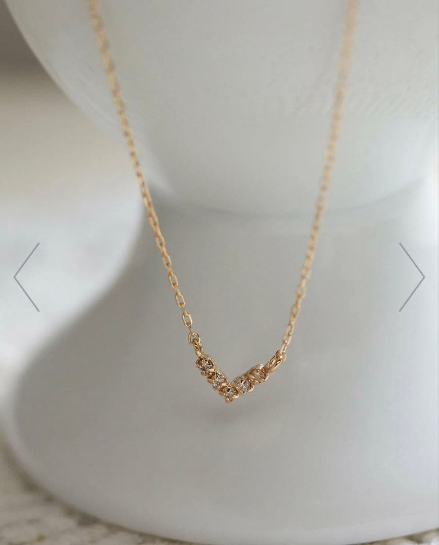 cui-cui ダイヤモンドVネックレス K18