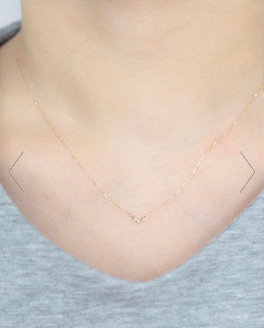 cui-cui ダイヤモンドVネックレス K18