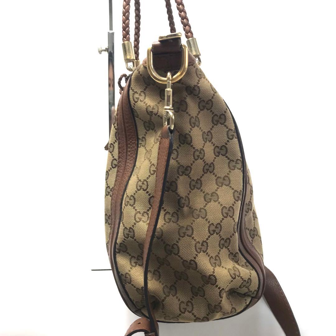 希少✨ グッチ ショルダーバッグ 2WAY ベージュ ブラウン GG キャンバス