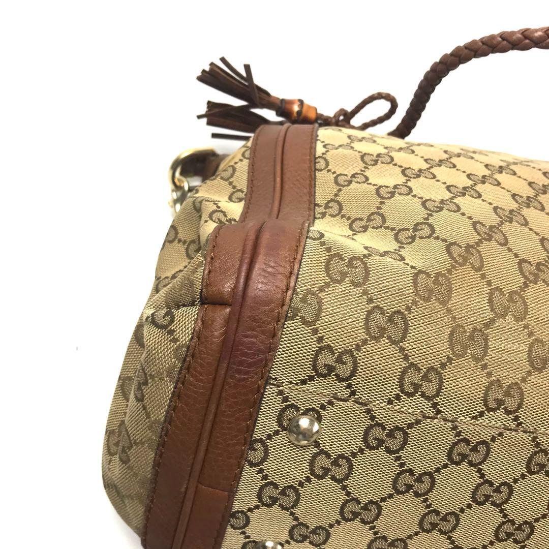 希少✨ グッチ ショルダーバッグ 2WAY ベージュ ブラウン GG キャンバス