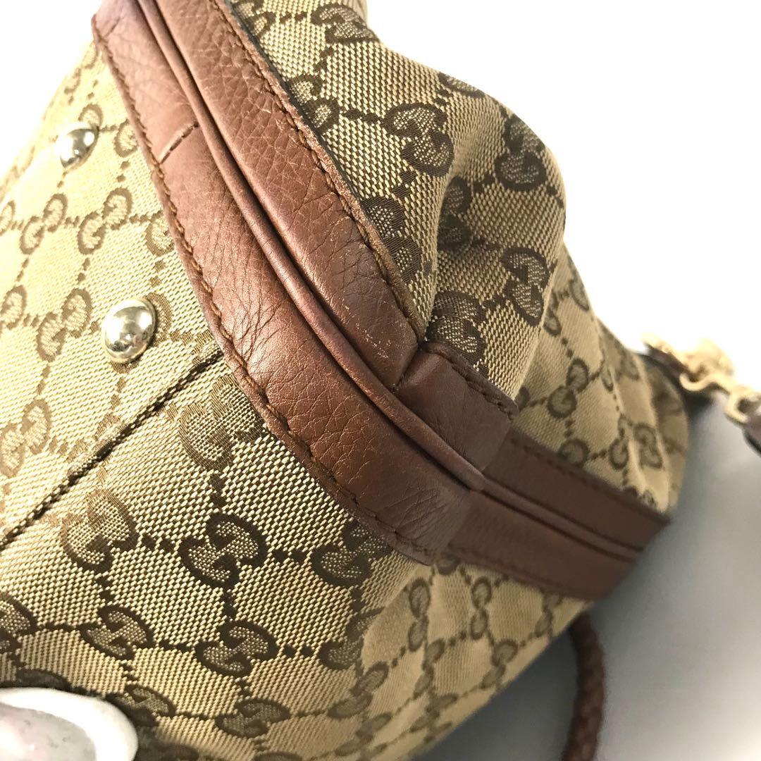 希少✨ グッチ ショルダーバッグ 2WAY ベージュ ブラウン GG キャンバス