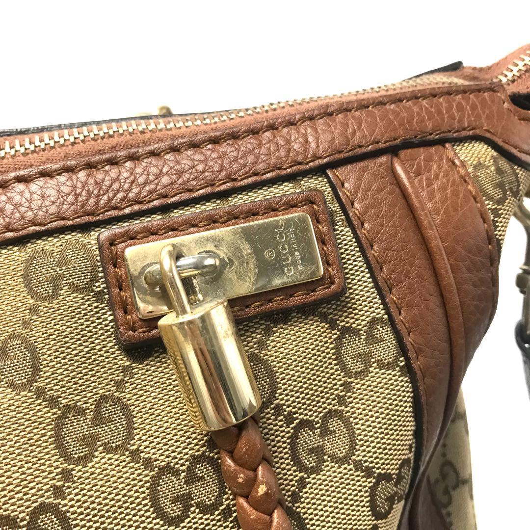 希少✨ グッチ ショルダーバッグ 2WAY ベージュ ブラウン GG キャンバス