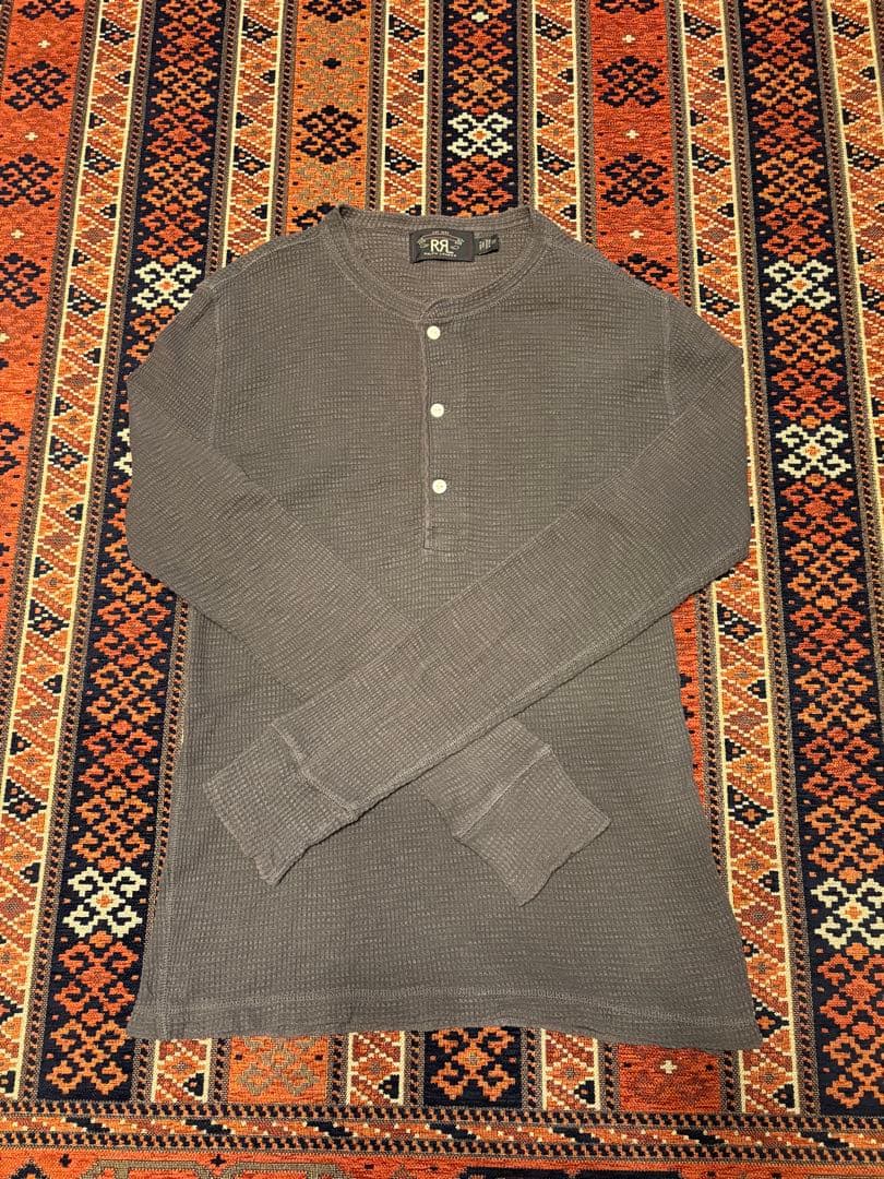 RRL ワッフルニット　コットン　ヘンリー　XS