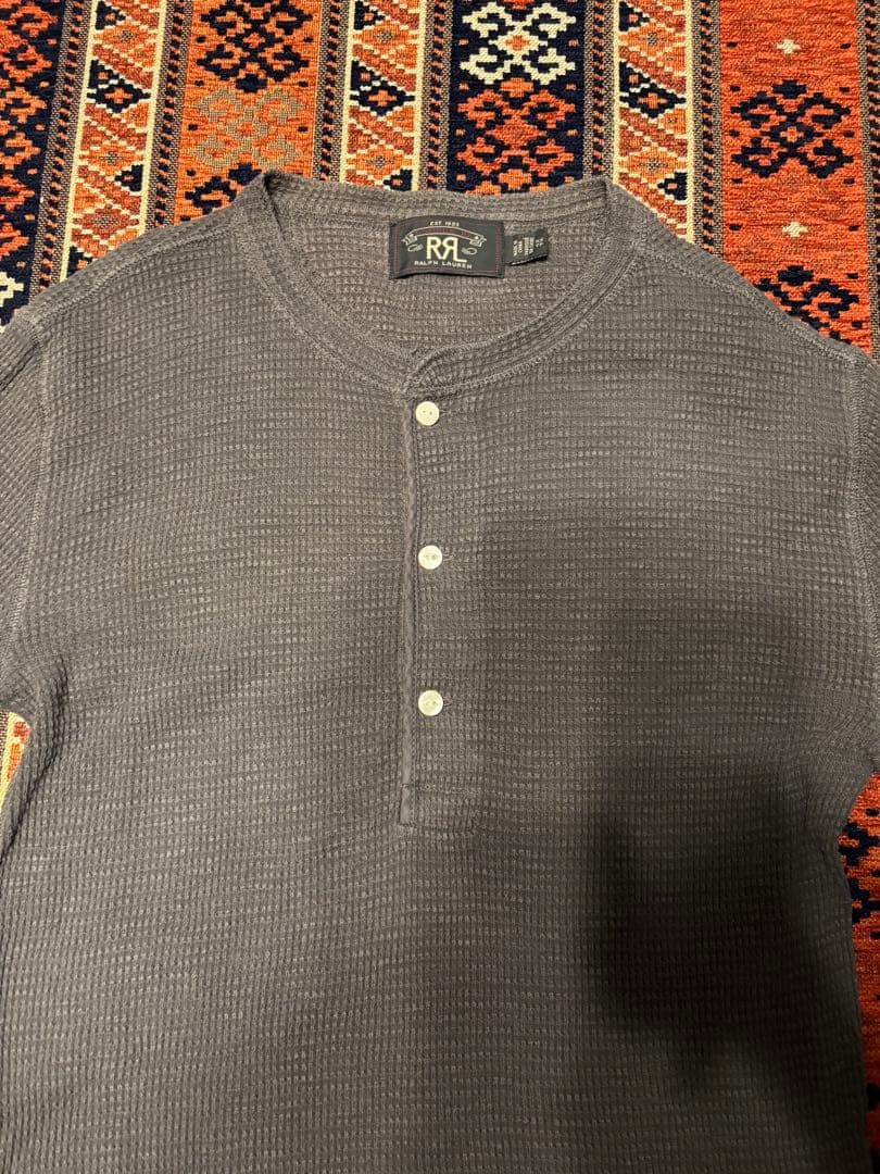 RRL ワッフルニット　コットン　ヘンリー　XS