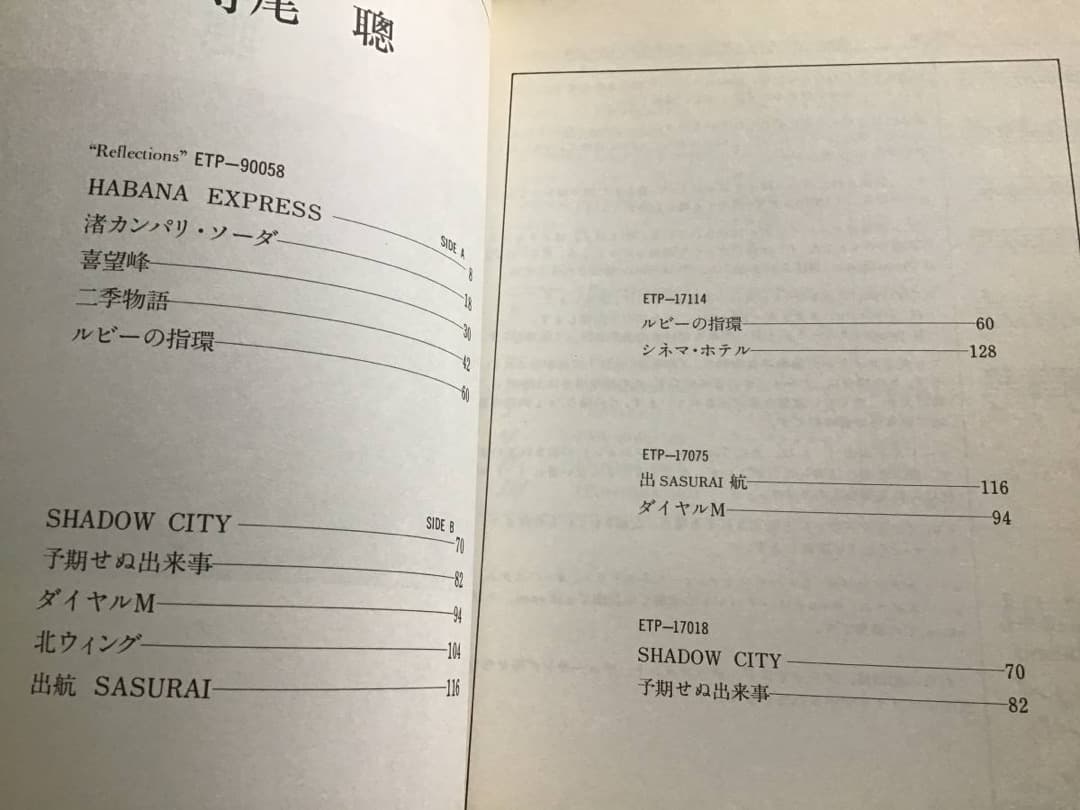 ★楽譜/寺尾聡/リフレクションズ/バンドスコア/寺尾聰