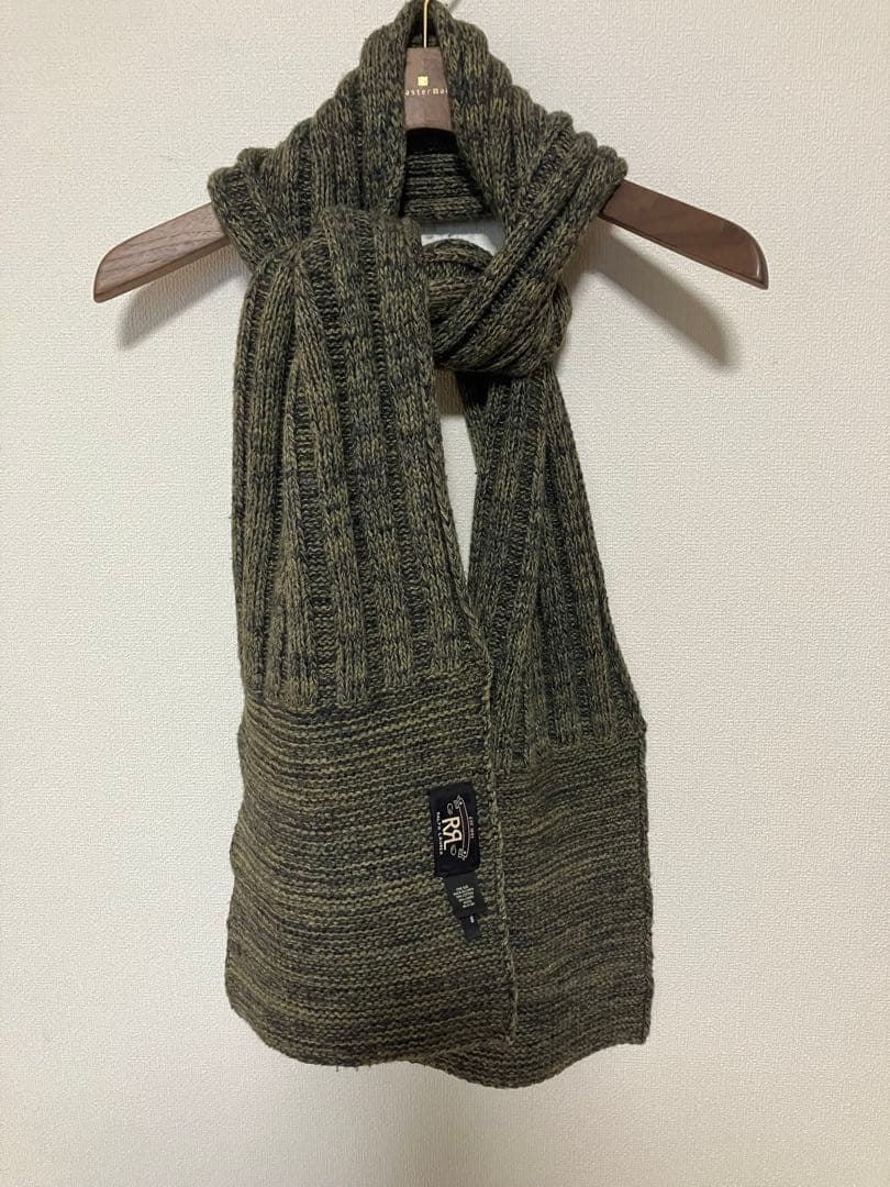 極美品　ダブルアールエル　オリーブグリーン　マフラー　RRL