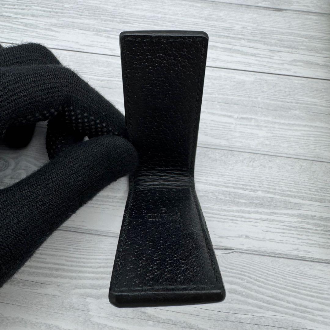 【極美品】GUCCI　マネークリップ　マーモント　レザー　ブラック　折りたたみ