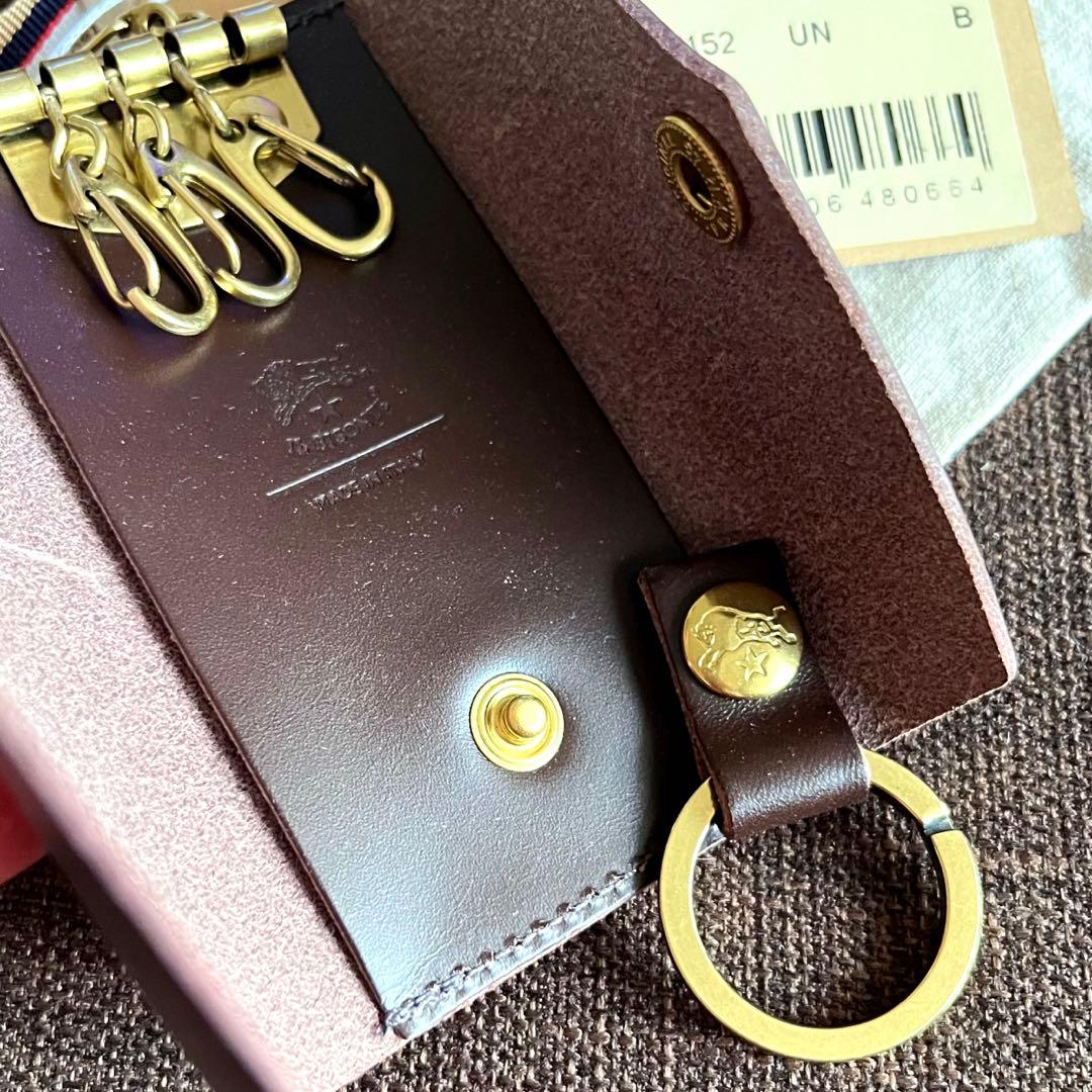 イルビゾンテ　キーケース　ブラウン　茶　キーリング付き　４連　本革　新品　お洒落