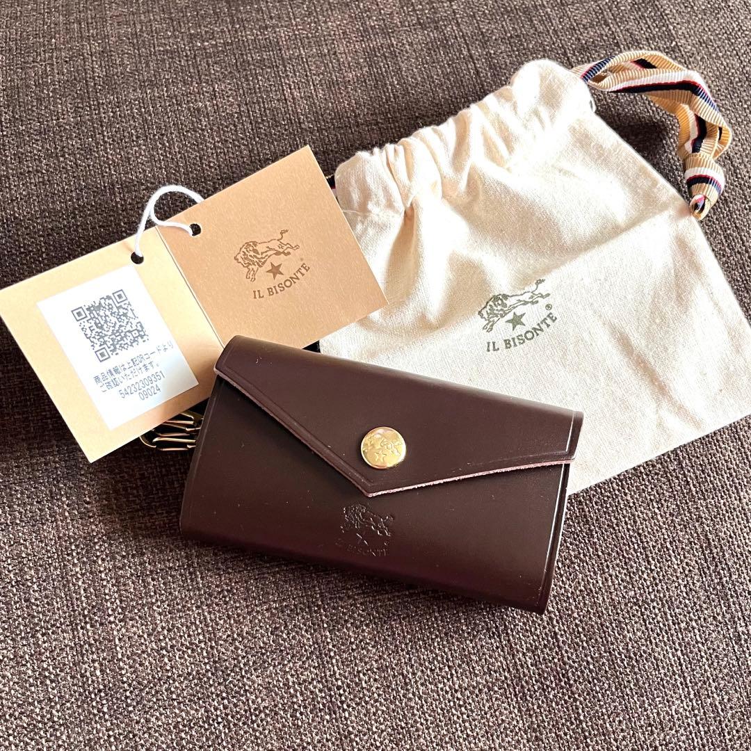 イルビゾンテ　キーケース　ブラウン　茶　キーリング付き　４連　本革　新品　お洒落