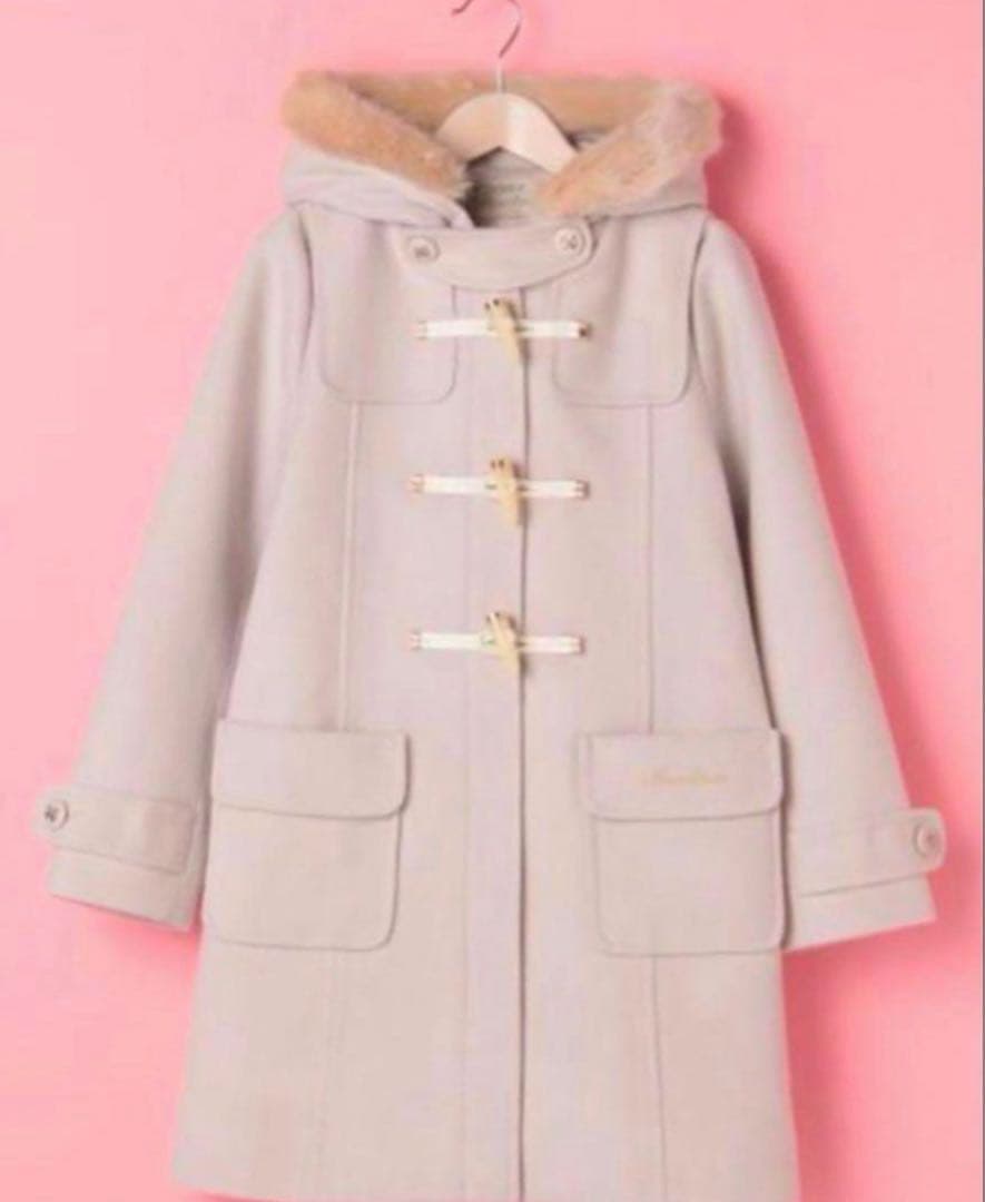 【rara】メゾピアノ/ファー付きダッフルコート/140/グレー