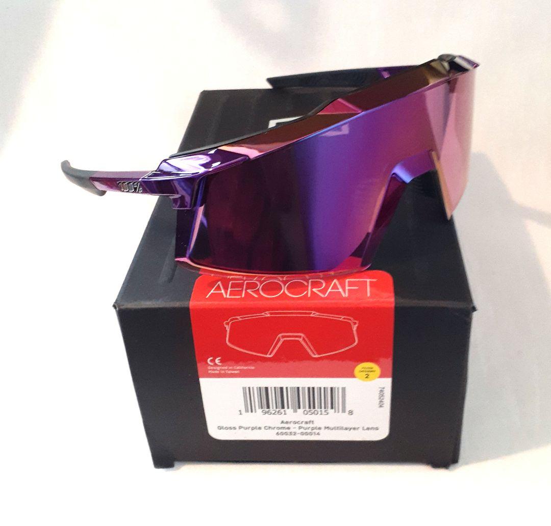 美品 100% Aerocraft グロスパープル ワンハンドレッド サングラス