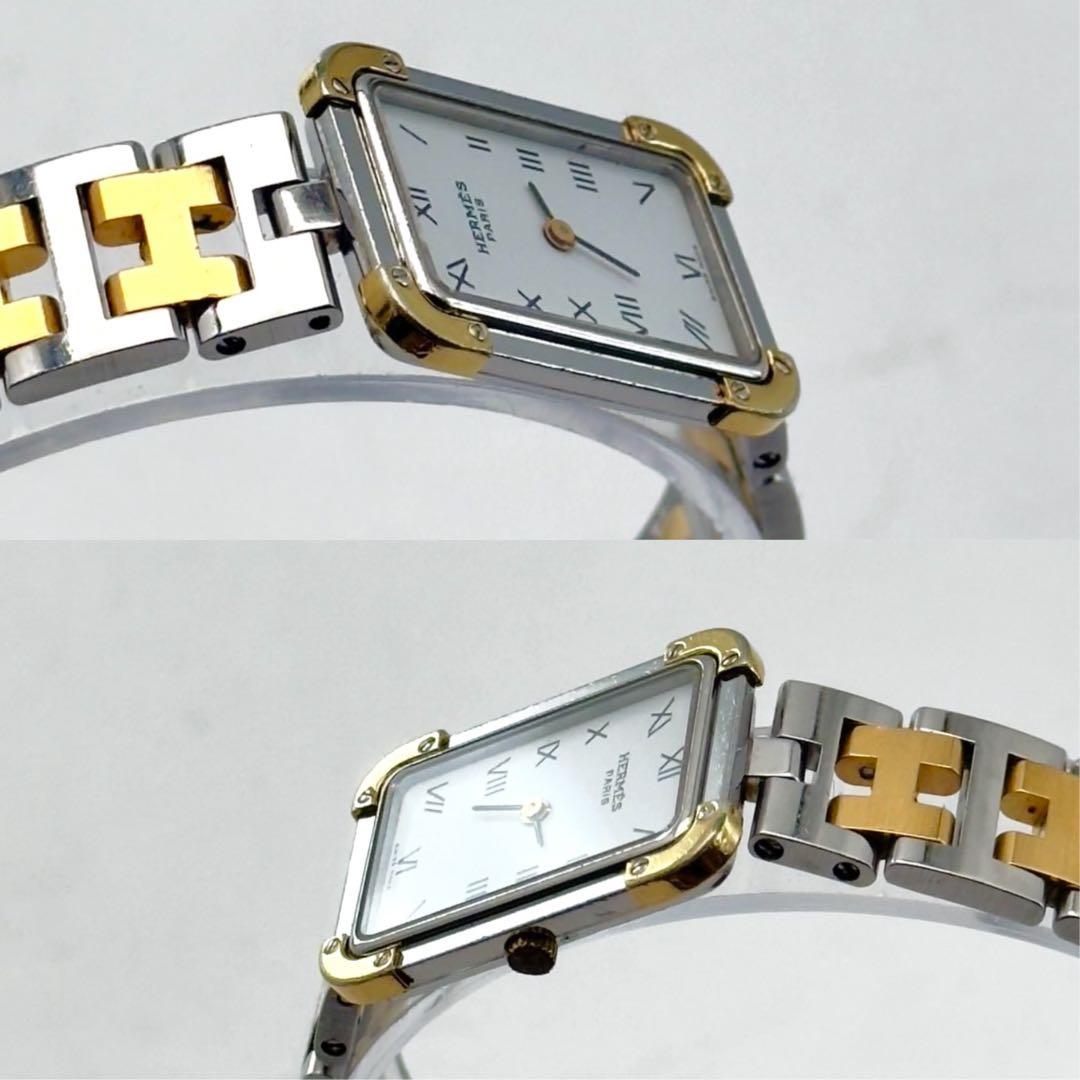 HERMES　クロアジュール　ホワイト　Hバンド　レディース　腕時計　付属品有り