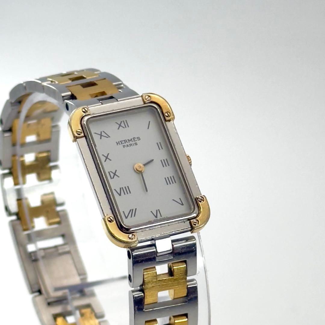 HERMES　クロアジュール　ホワイト　Hバンド　レディース　腕時計　付属品有り