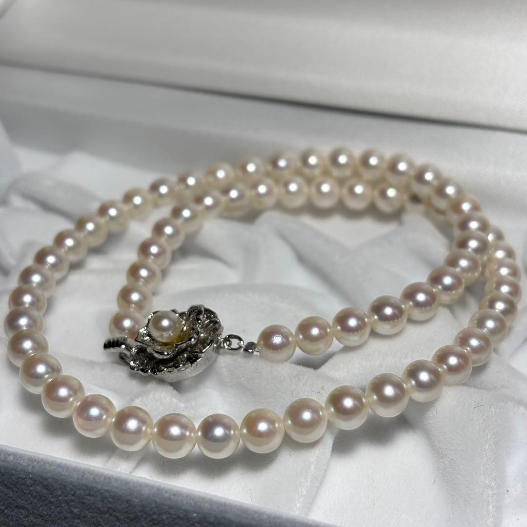 【テリ強】あこや真珠 約6.0-6.5mm 43cm 26g ネックレス