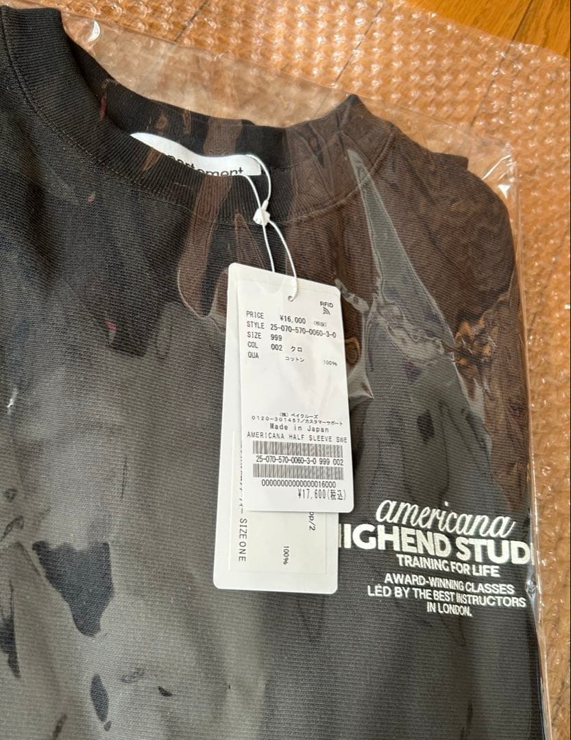 AMERICANA/アメリカーナ　HALF SLEEVE SWEAT