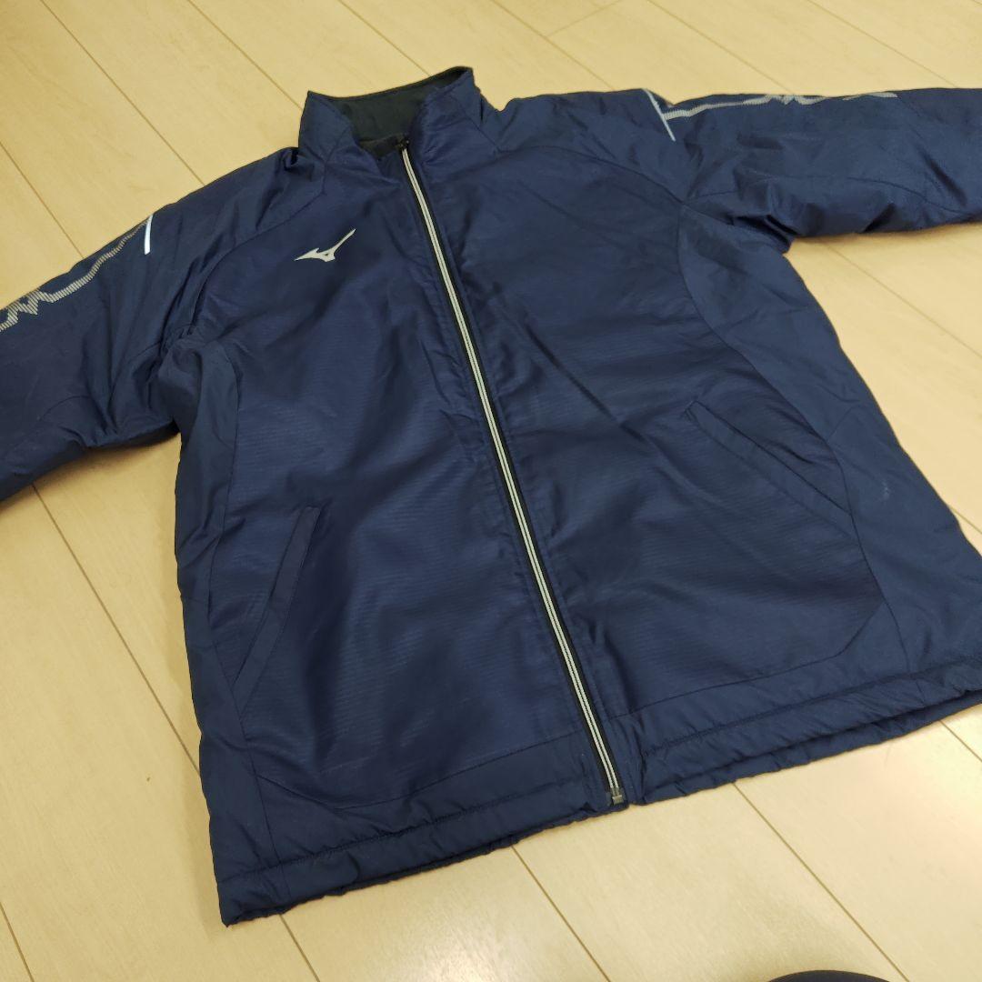 MIZUNOブレスサーモ中綿入りトレーニングウェア上下ネイビー/2XL