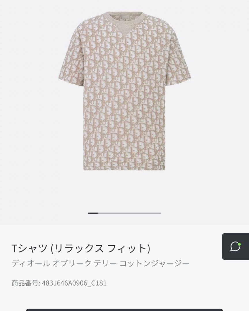 Dior リラックスフィット Tシャツ ベージュ 定価135000円