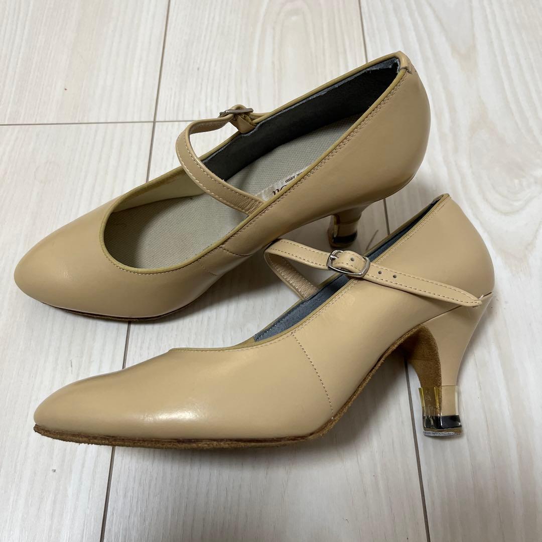 Chacott ベージュ メリージェーン シューズ 社交ダンス 22.5cm