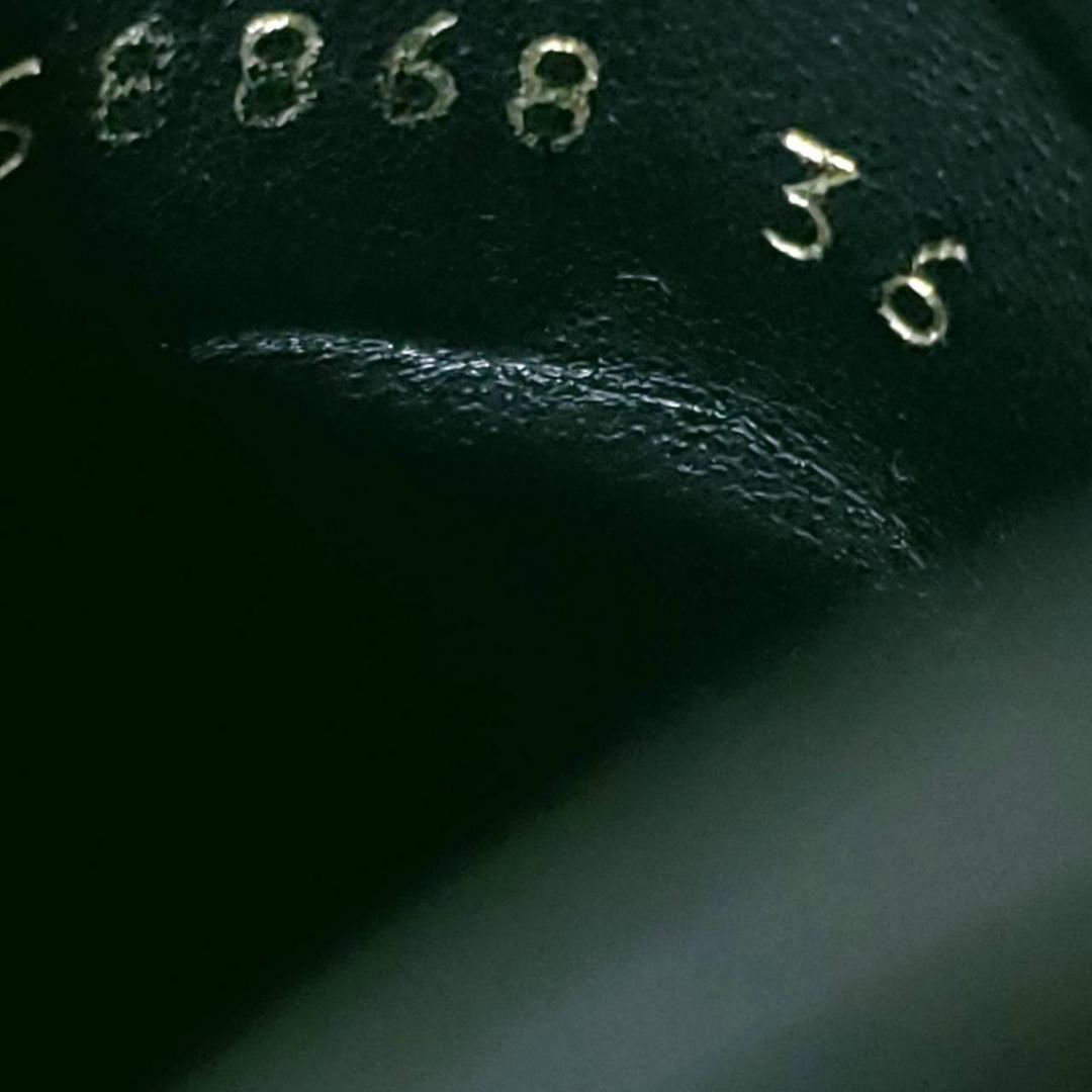 ステラマッカートニー 36　エリス　ロゴエンボス　スクエアトゥ　ブラック　厚底