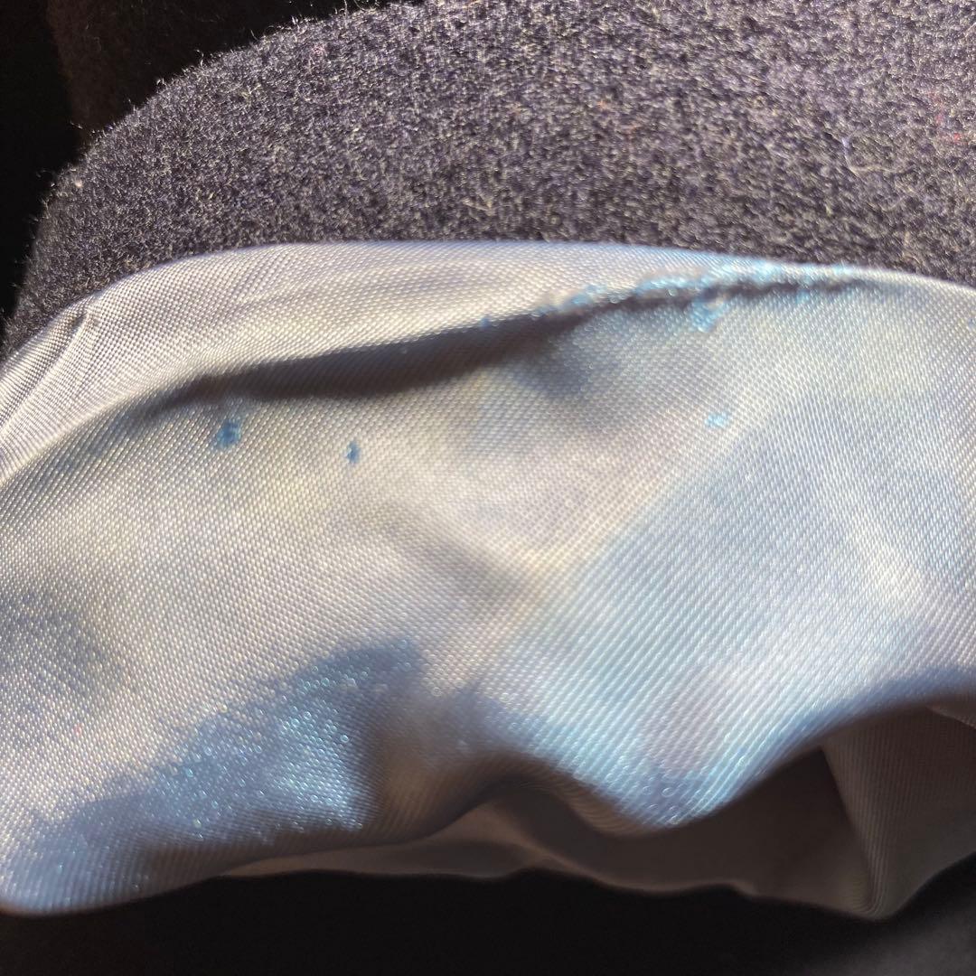 トゥモローランドコレクション　フード付きロングコート ウール　40 ネイビー