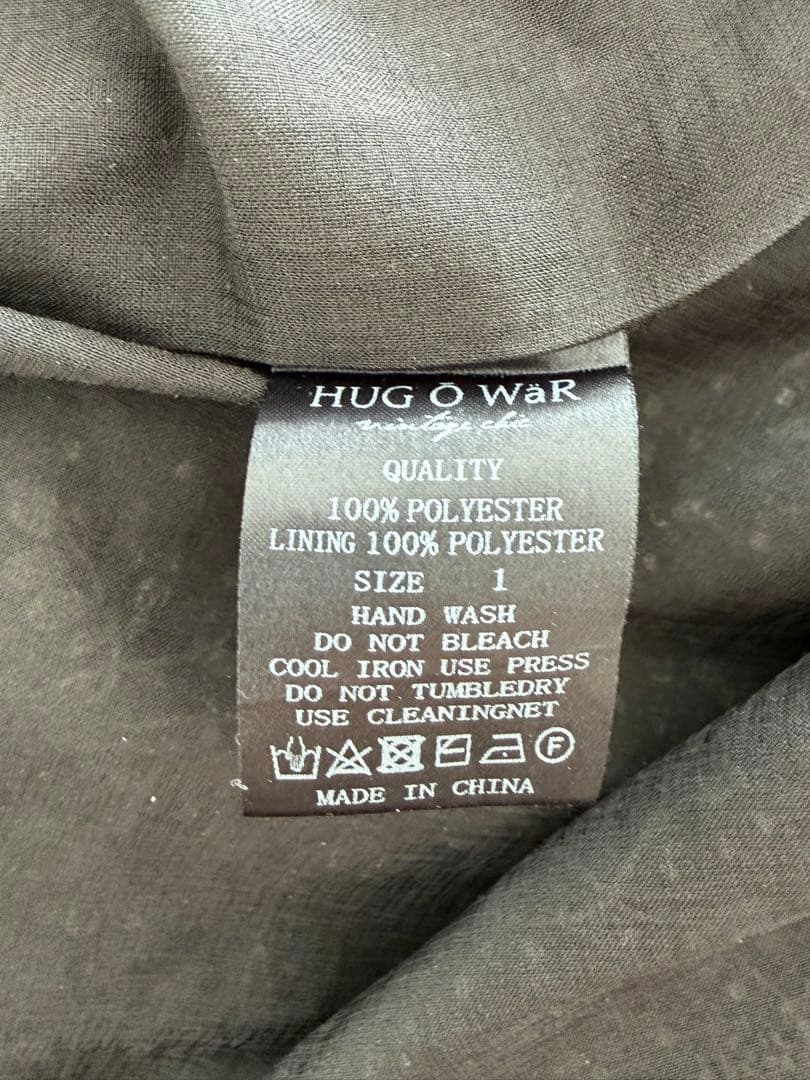 HUG O WAR リバティプリントマロリーフリルワンピース　サイズ1 ブラック