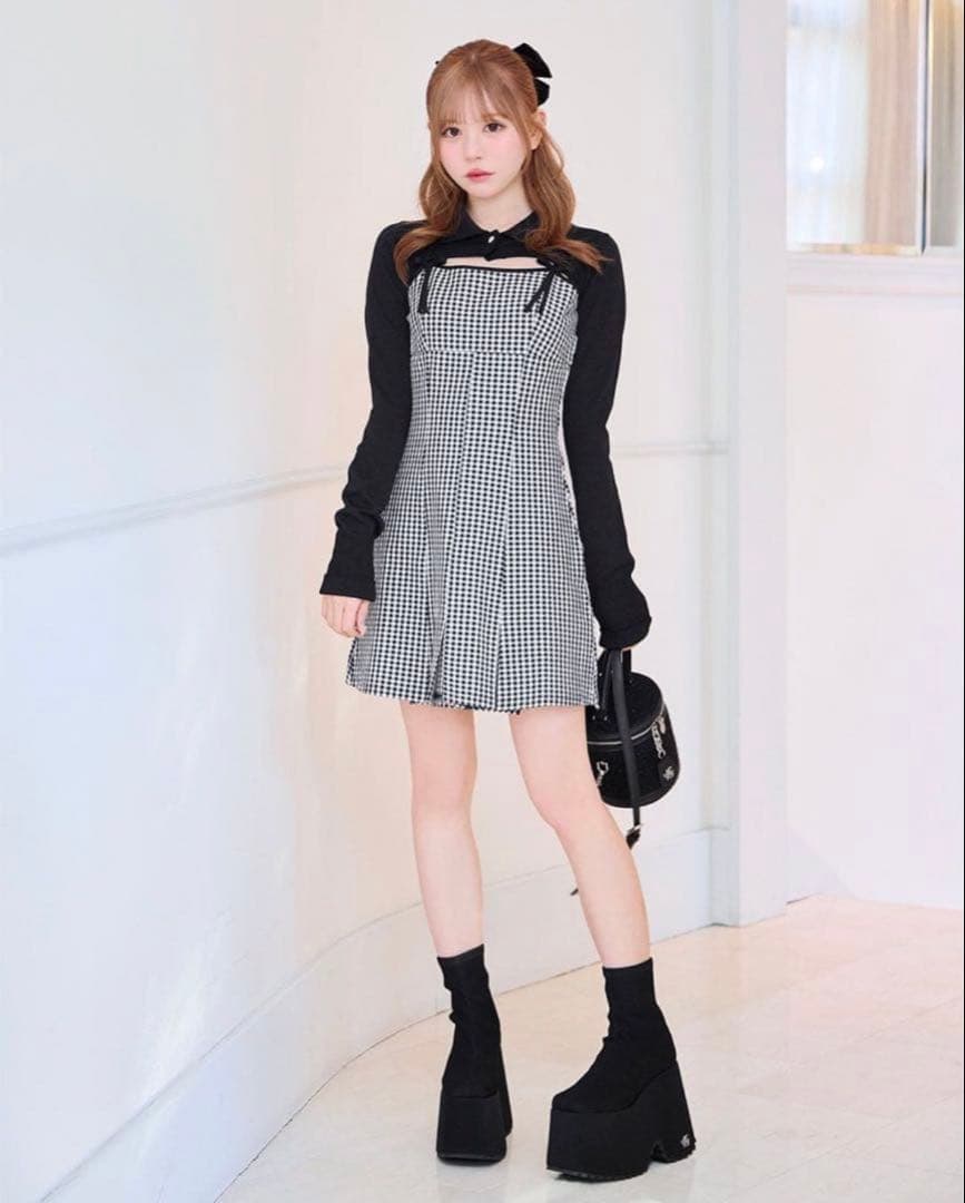 michellMacaron ミシェルマカロン ギンガムチェックワンピース XS