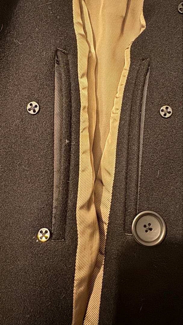 美品　エストネーション　カシミヤPコート　黒　サイズ46