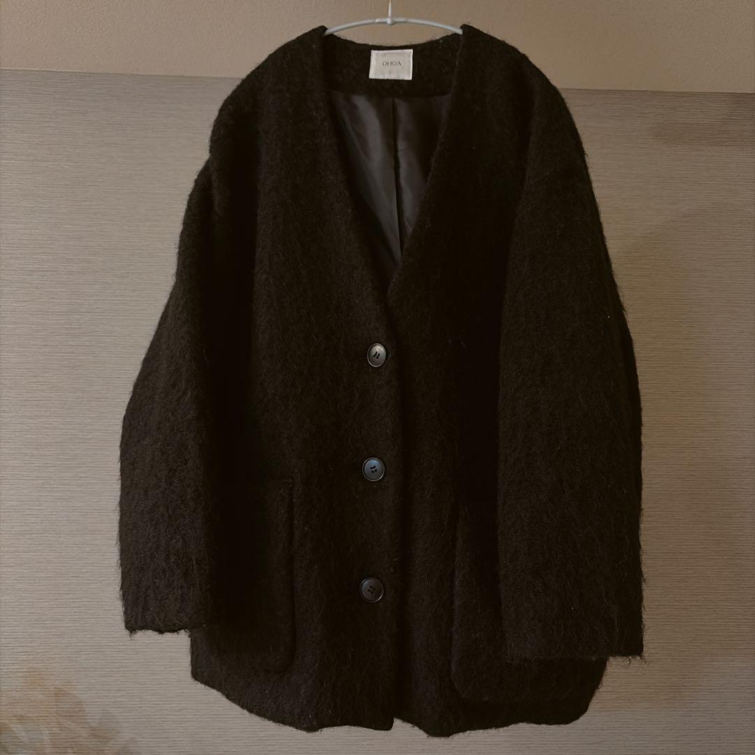 オーガ OHGA SHAGGY シャギー コーディガン ブラック