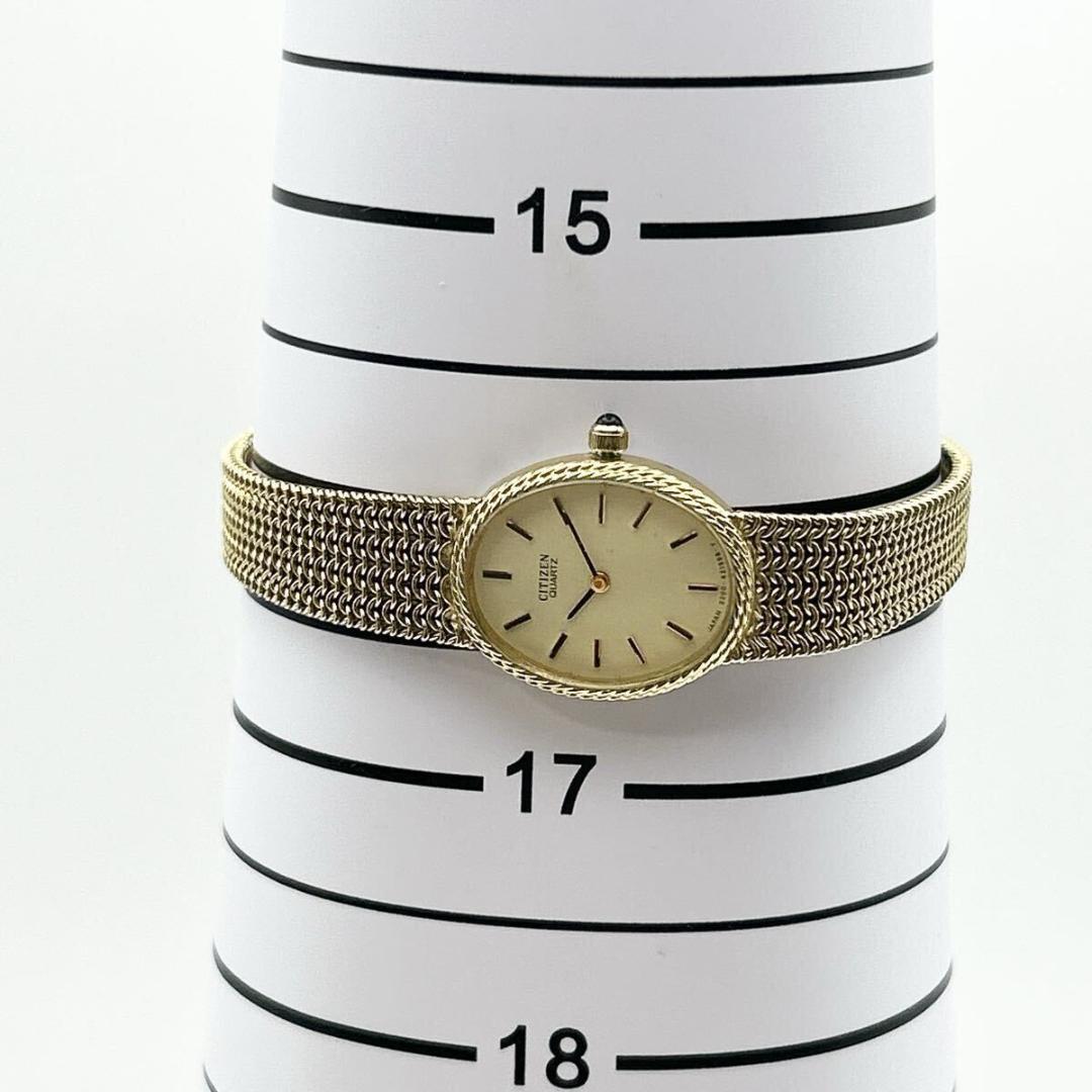稼働品 新品電池 CITIZEN ゴールド トノー メッシュブレス レディース