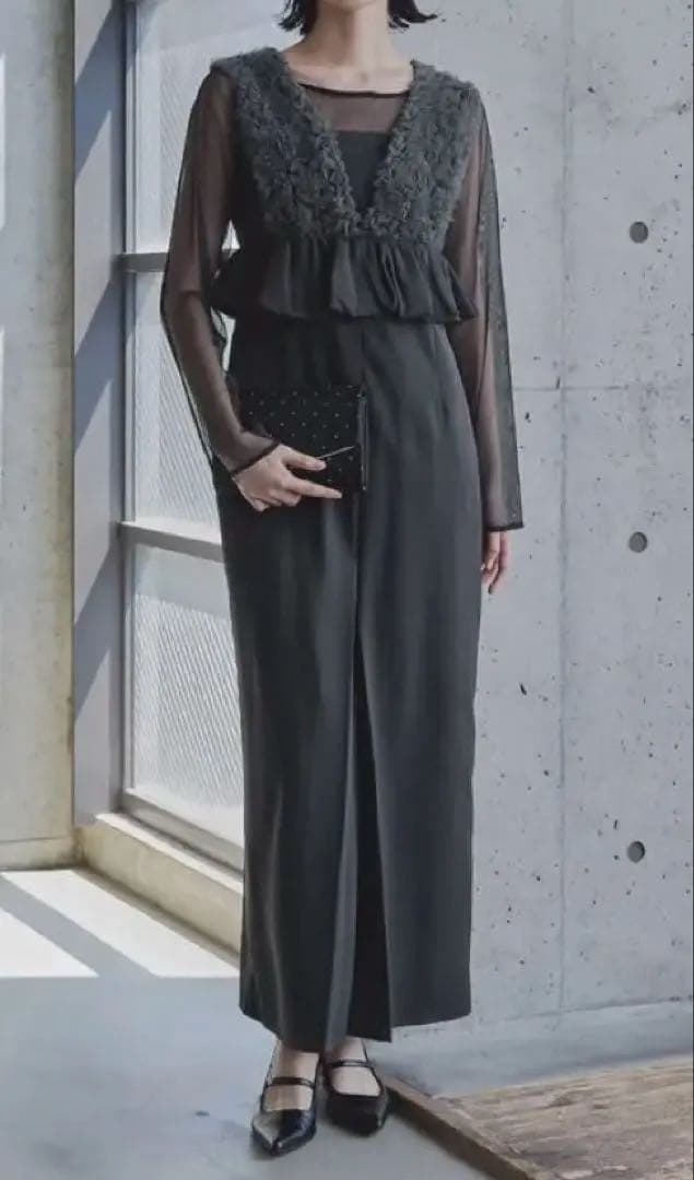 niana チュールフリルペプラムドレス オケージョンドレス