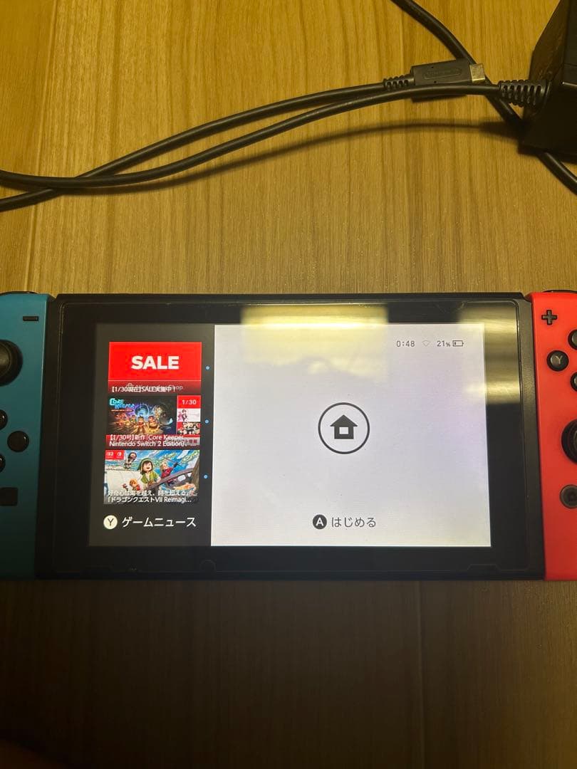 Nintendo Switch 本体 ACアダプター付き　カセット2個つき