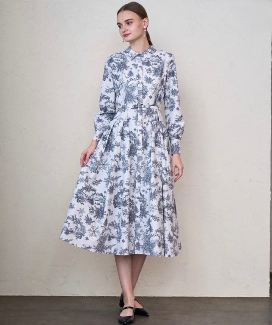 【新品・未使用タグ付き】 ANAYI ライトグレー シャツワンピース