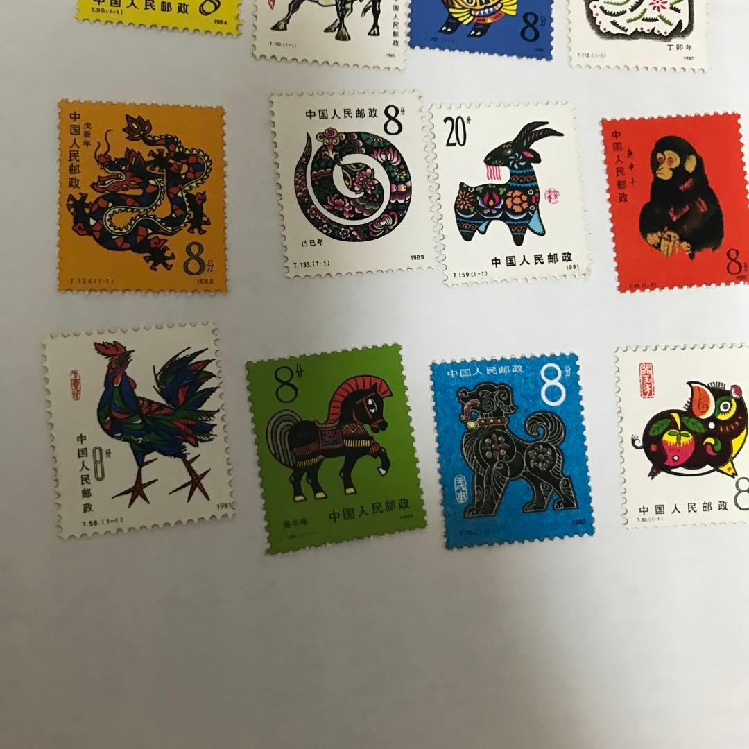 赤猿いり中国十二支切手