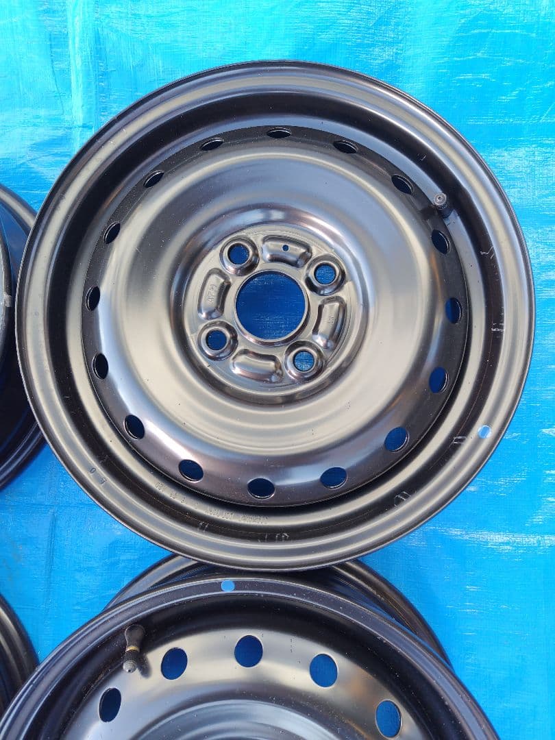 Ⓑ14インチ・スチールホイール4本、4H-100㎜、14✕4.5J、送料込み