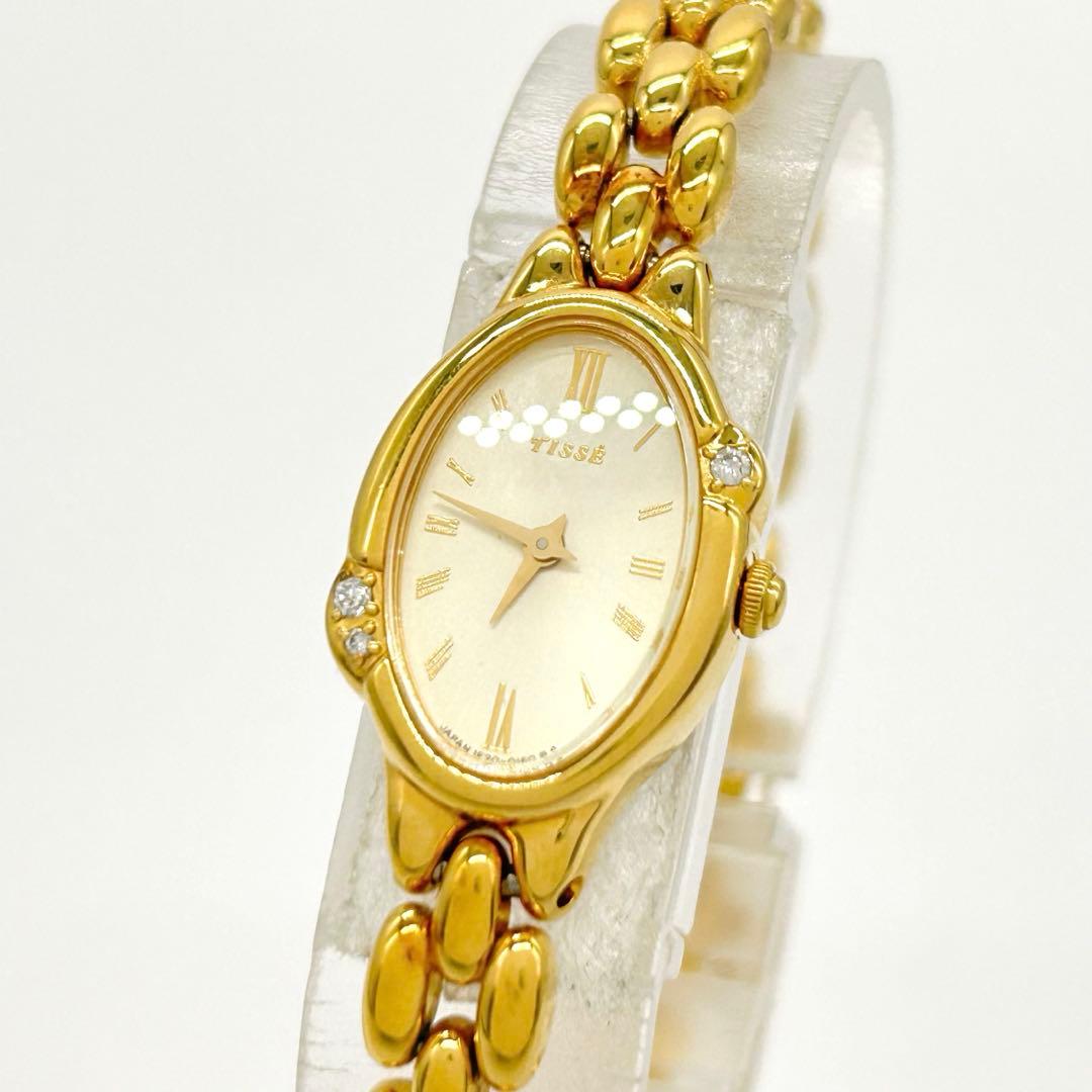 SEIKO TISSE ダイヤ 3P 1F20-5030 クォーツ 腕時計