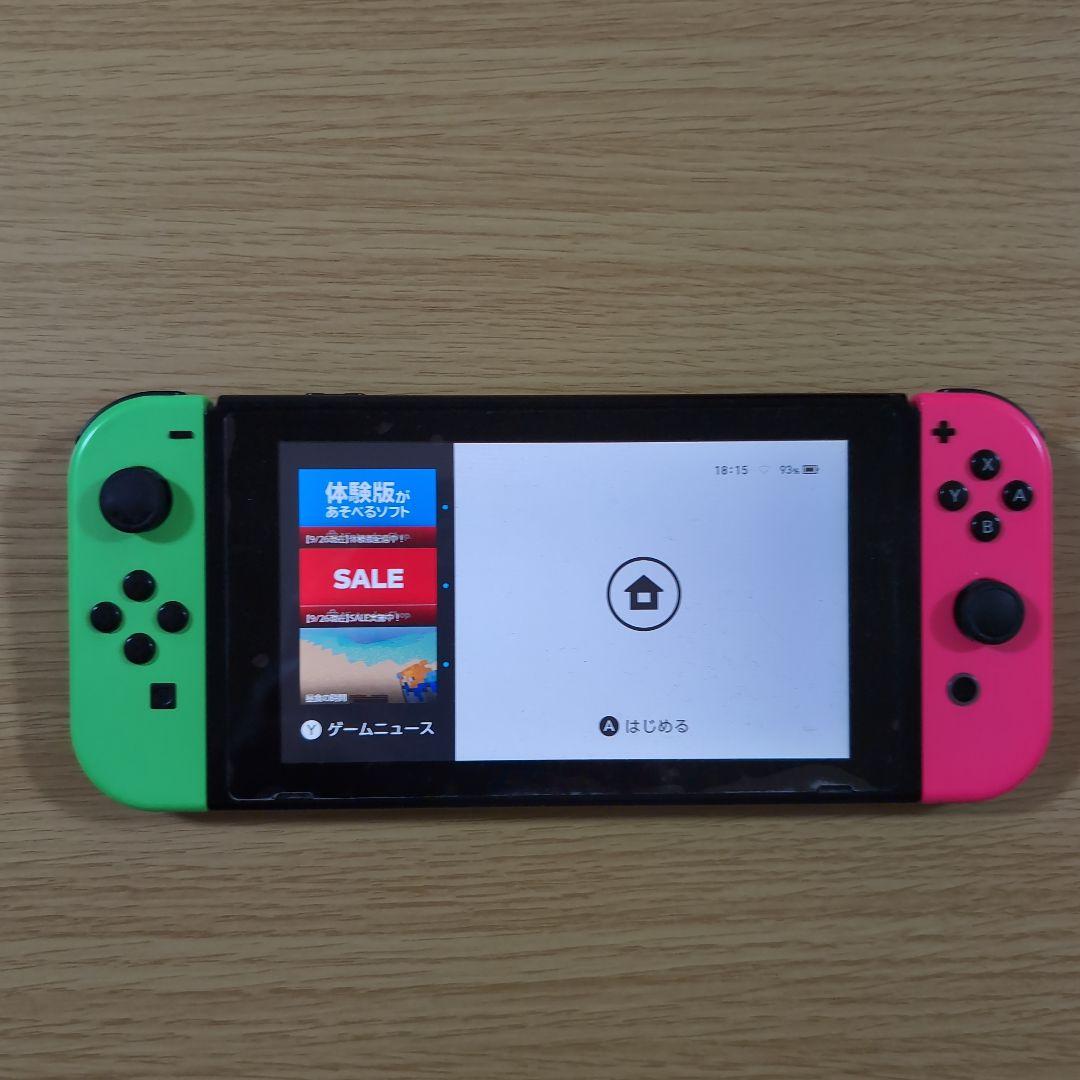 （ジャンク品）Nintendo Switch グリーン/ピンク 本体
