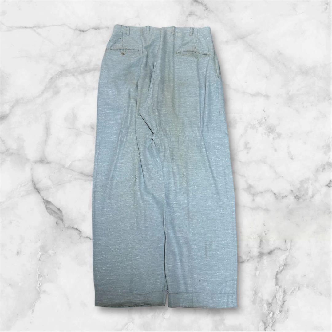 ね*ん様 50s rayon gabardine slacks 絣