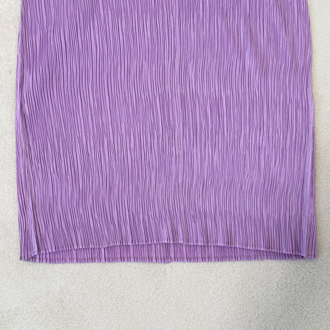 極美品✨PLEATS PLEASE プリーツ　ロングワンピース　マキシ丈　紫色