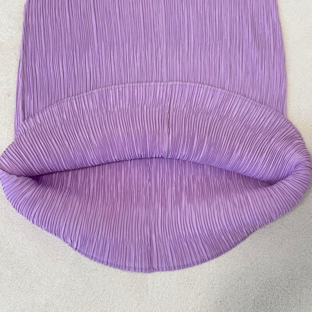極美品✨PLEATS PLEASE プリーツ　ロングワンピース　マキシ丈　紫色
