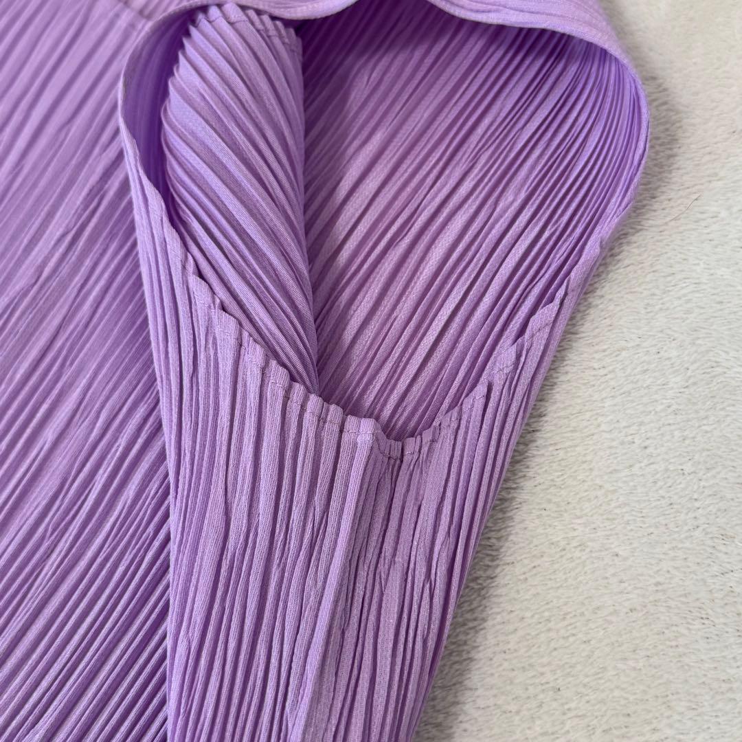 極美品✨PLEATS PLEASE プリーツ　ロングワンピース　マキシ丈　紫色