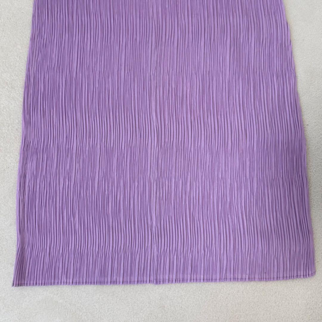極美品✨PLEATS PLEASE プリーツ　ロングワンピース　マキシ丈　紫色