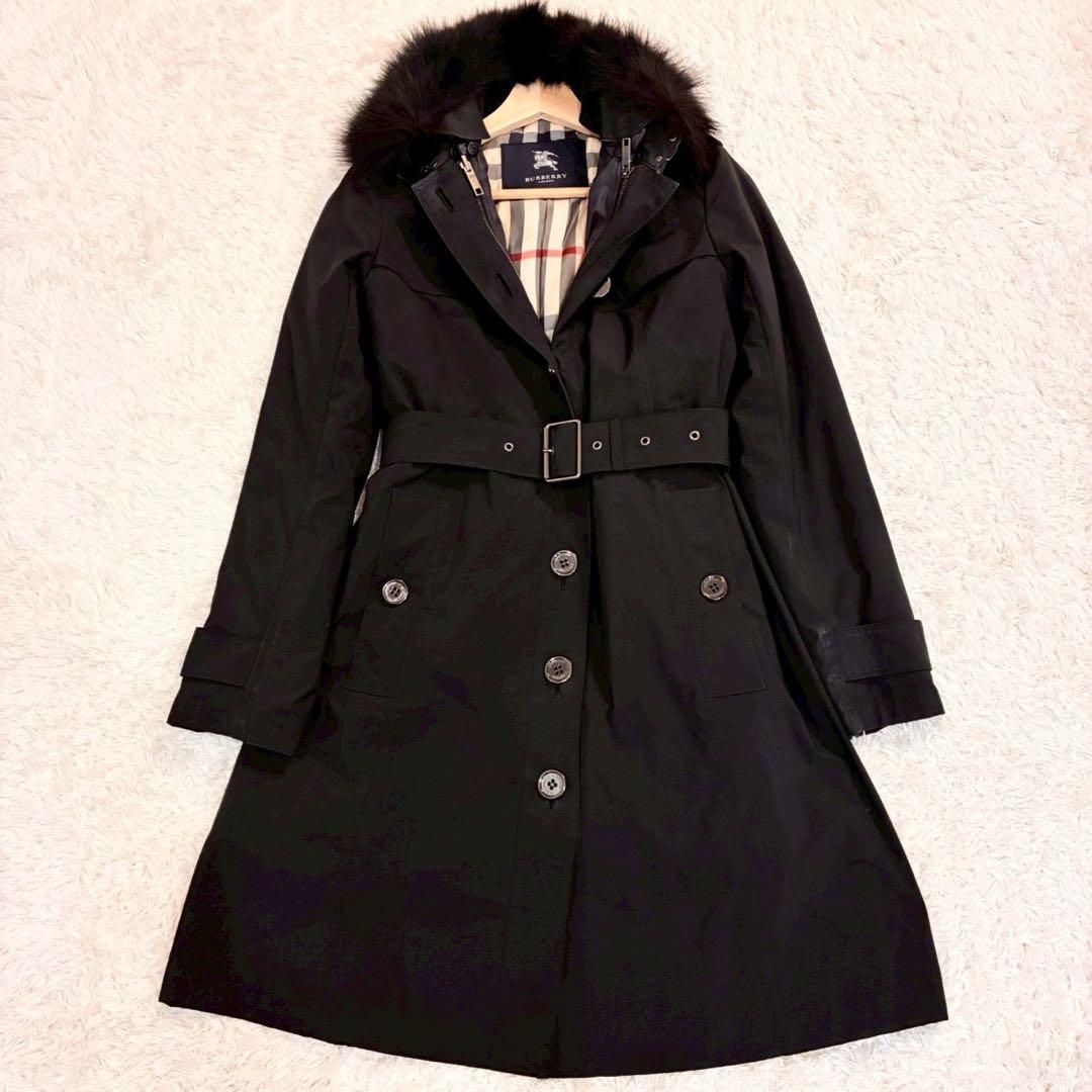 バーバリーロンドン トレンチコート ダウンライナー 4way フォックスファー