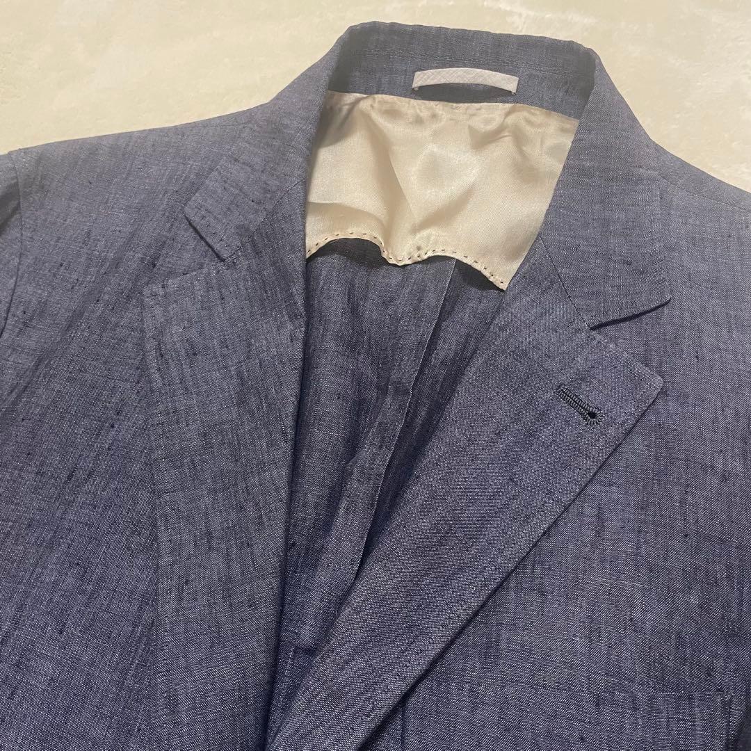 希少 美品 ブルネロクチネリ テーラードジャケット 麻100 アンコン 48