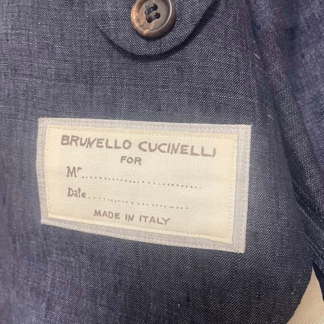 希少 美品 ブルネロクチネリ テーラードジャケット 麻100 アンコン 48