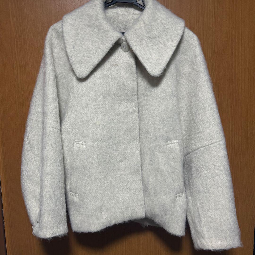 【アウター総選挙1位】VIS ビックカラーモモンガシャギーショートコート